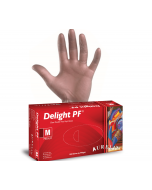 Clear Gloves Vinyl Delight Pf Smooth 38226  S/P