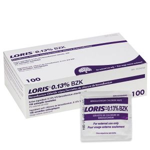 LORIS 0.13% Benzalkonium Chloride Wipes 100 pk