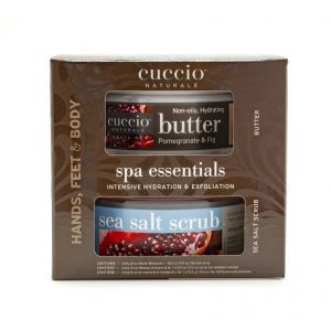 Cuccio Spa Butter Essentials Kit Pomegranate & Fig 19.5oz butter & 19.5oz scrub