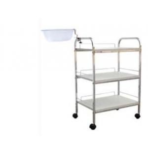 Trolley 3 Shelves w/bowl, Three metal shelves - 20” x 14” x 31” - Colour: Silver