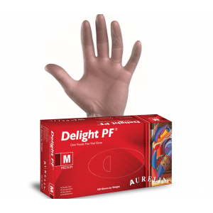 Clear Gloves Vinyl Delight Pf Smooth 8228  L/G (1129c)