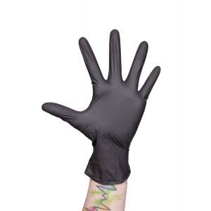 7-Gloves Black Nitrile 3.2mil 100/box (S)