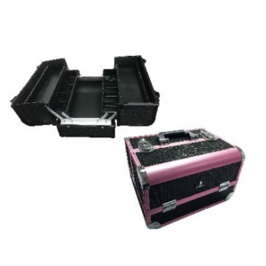 Cosmetic Case Black with Pink Trim Show Special